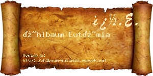 Öhlbaum Eutímia névjegykártya